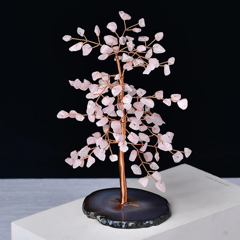 Natural Amethyst & Rose Quartz Tree of Life