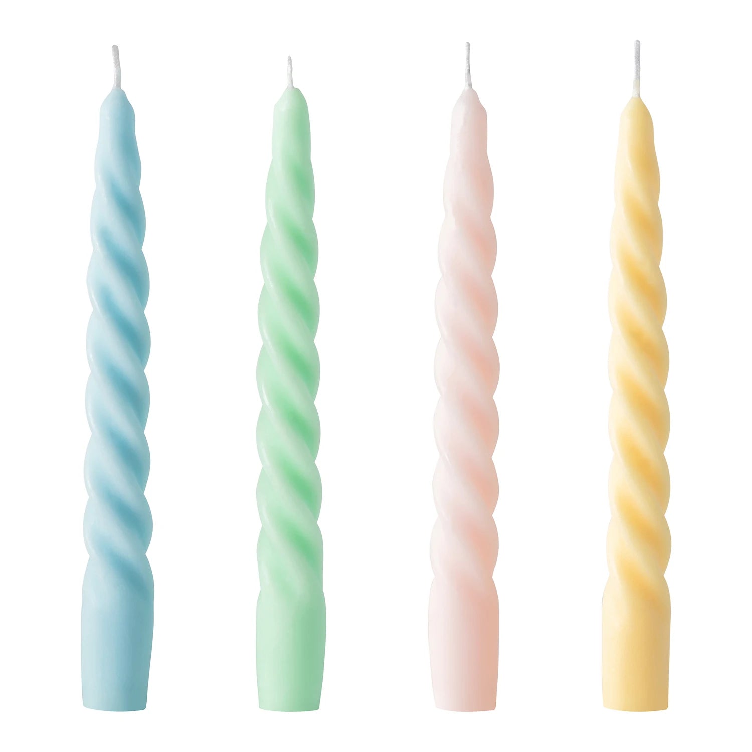 4 Pieces Pastel Spiral Long Rod Candles